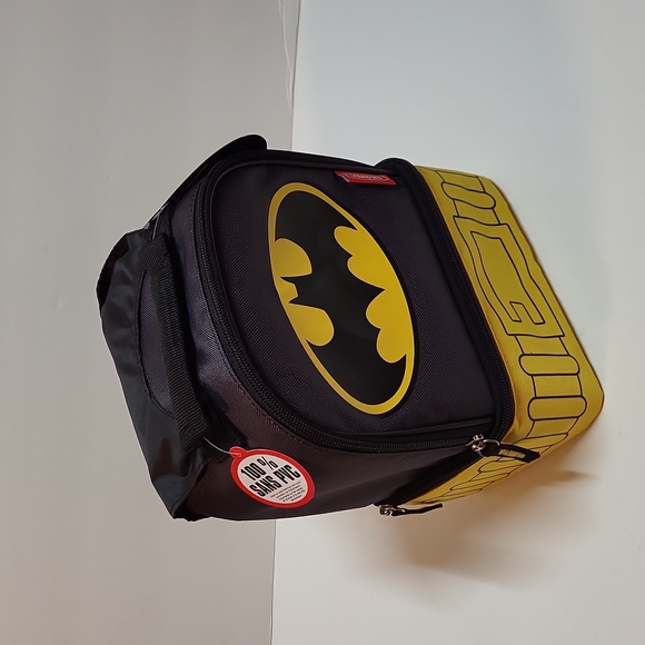 Thermos Batman Lunchbox Bag Cape Top Handle 2 Compartment Kids Boys Grey OS NWT - Picture 2 of 16